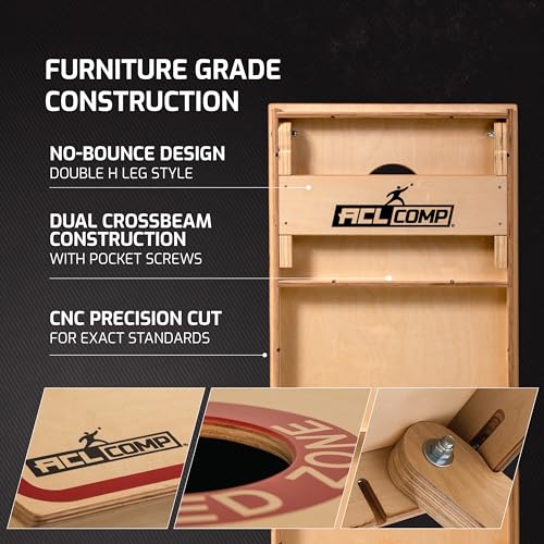 ACL Approved & Officially Licensed 2x4 Cornhole Boards - Regulation 24" x 48" - Solid Wood Legs - Dual Cross Beam Supports - CNC Precision Cut - Premium Surface - Furniture Grade Construction