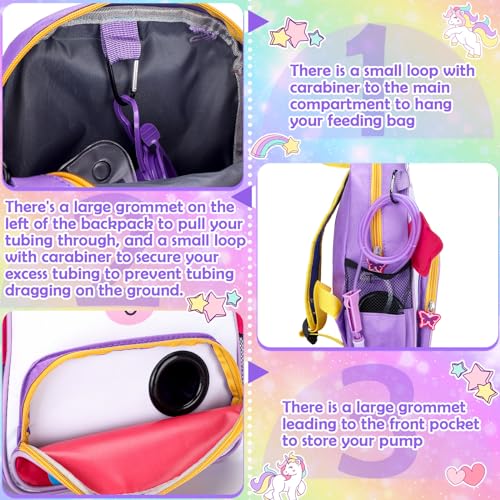 SilTriangle Feeding Tube Backpack G Tube J Tube GJ Tube Backpack for Enteral Feeding Pump Baby Accessories, Not Include Tube