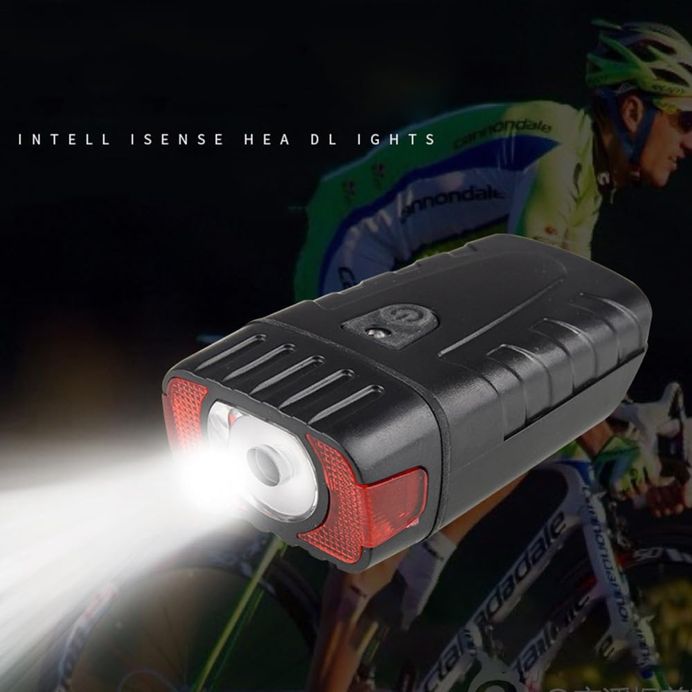Fari per Bicicletta con Ricarica USB, Illuminazione Intelligente fotosensibile per Ciclismo all'aperto, Corsa Notturna e luci per Casco.