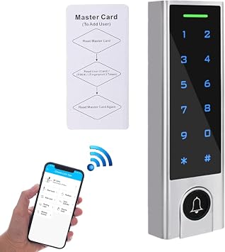 2.4G Wifi Access Control,125Khz EM Card Door Lock, Access Controler, IP67 Waterproof,Access Control System Kit,Touch Keypad Smart Lock Opener, Work with Tuya Mobile APP Remote Open Door Bell Version