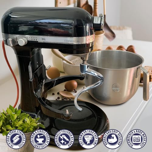 Image of Durable Spiral Dough Hook - Compatible with KitchenAid 7-8 Qt Bowl-Lift Stand Mixers