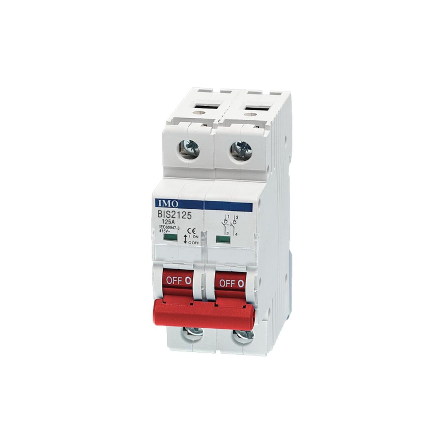 BIS2063A Interrupteur sectionneur 63A bipolaire 2 pôles - 2 modules - IMO