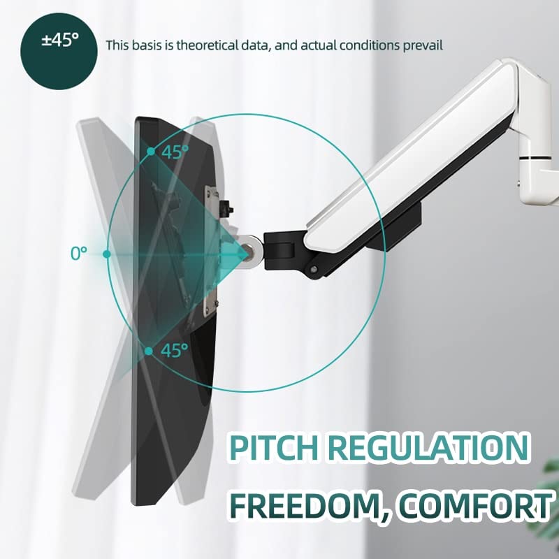 Brazo Monitor PC 10 "-32" MONTOR DE MONTAJE DE MONTAJE DE MONTAJE DE MONTAJE DE MONTAJE, soporte de monitor de movimiento completo de gas, brazo de montaje ajustable de aluminio, se mantiene hasta 19.