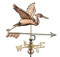 Good Directions Blue Heron with Arrow Cottage Weathervane - Pure Copper with Roof Mount