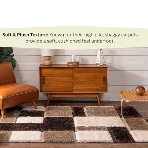 Image of Carpet for Hallway, Kitchen, and Modern Interiors, Cozy Shag Runner for Living Room, Entryway & Office Decor Size 4x6 feet Coffee Box 3D