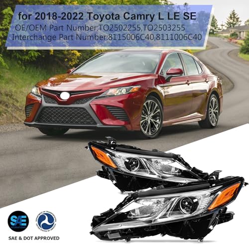 2018-2022 Camry Headlights L LE SE,LED Projector Headlight Assembly Compatible with Toyota Camry 2018 2019 2020 2021 2022 Replacement Driver Passenger Side by SHINESELL - Image 7