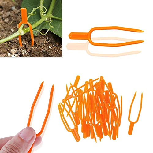 200 peças de clipes de suporte de plantas de jardim de plástico para fixação de videiras, suporte de