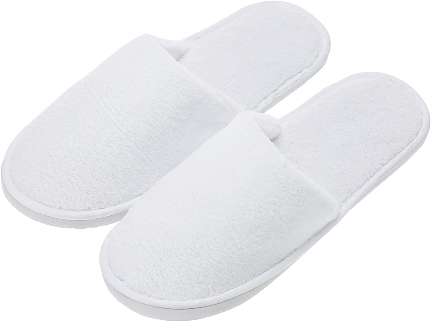 YY YITIKA 5 pairs of slippers white closed, terry slippers, spa slippers, slippers, disposable slippers for women and men, house party, housewarming party, guest slippers set unisex (5 pairs)
