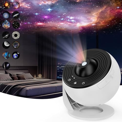 Image of Galaxy Projector Night Light with 13 Star & Planet Discs | 360 Rotating Planetarium Lamp, Adjustable Focus, USB Powered, Timer | Room Decor Light for Kids & Adults