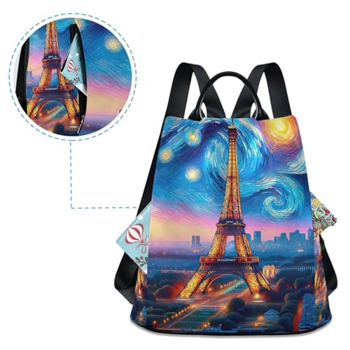 Mochila antirrobo mujer Paris bolso mochila impermeable con Torre Eiffel 4