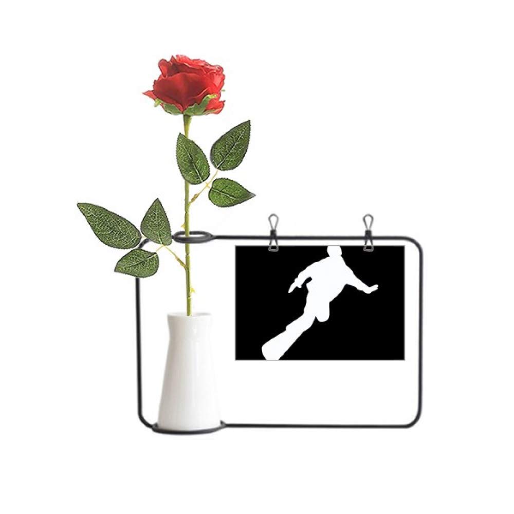 cold master DIY lab Skateboarding Sport Black Outline Artificial Rose Flower Hanging Vases Decoration Bottle