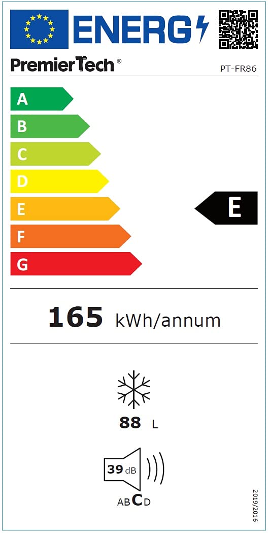 Premiertech Congelatore Verticale Freezer 86 Litri -24°Gradi A++ 4 Stelle 3 Cassetti Pt-Fr86