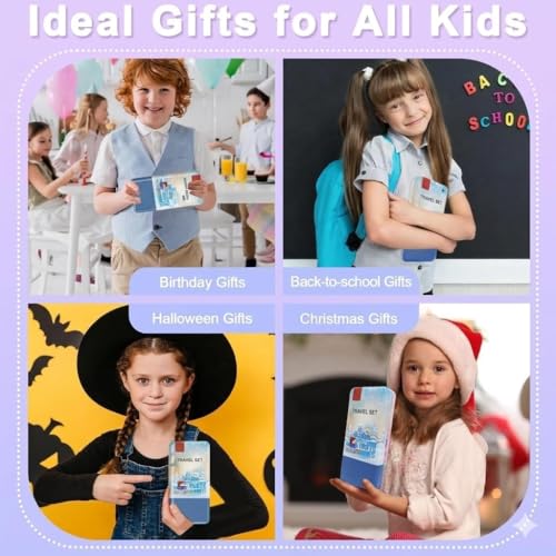 Image of Happy Hues Mini Magnetic Blocks Travel Set (38 Pcs) - Pixelated Ice Castle Cube Magnets with Storage Tin, STEM Building Toy Figures, Screen-Free Road Trip Travel Toy for Kids Ages 3+
