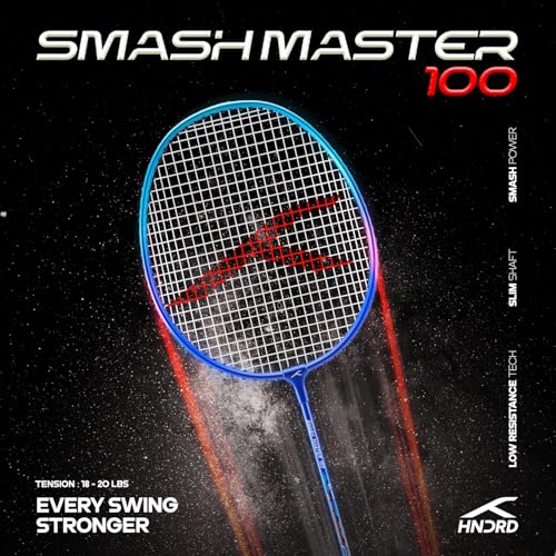 Image of Hundred Smash Master 100 Strung Badminton Racket with Full Racket Cover | for Intermediate Players(Navy /Blue)