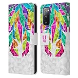 Head Case Designs Solletico Piume Geometriche Custodia Portafoglio in Pelle Compatibile con Samsung Galaxy S20 Fe / 5G