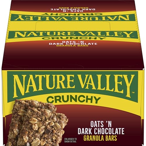 Nature Valley Crunchy Granola Bars, Oats N Dark Chocolate, 1.48 Oz, 18 Count (Pack of 6)