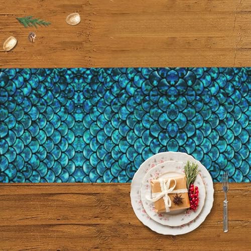 Chemin de table motif écailles de poisson pour protéger et décorer la table - 6