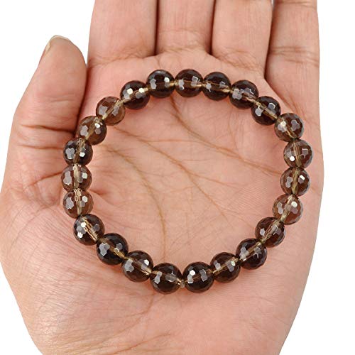 Image of Reiki Crystal Products Certified Natural Crystal Stone 8 mm Faceted /Diamond Cut Beads Bracelet for Men & Women | Reiki Charged Gemstone Bracelet | Multiple Crystal Variants Available