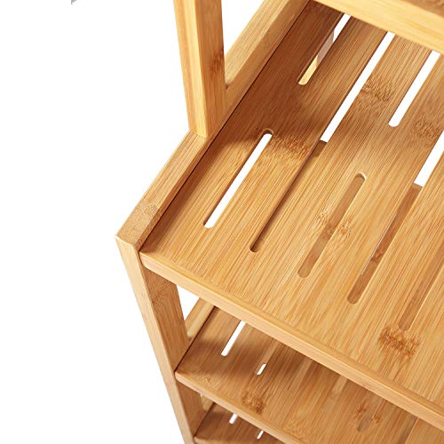 Urforestic 7-Tier Bamboo Bathroom Shelf, Narrow Space Shelf For Small Space, Multifunctional Storage Rack, Wood Corner Rack, For Kitchen, Livingroom, Bedroom, Hallway(Natural) #TOP1