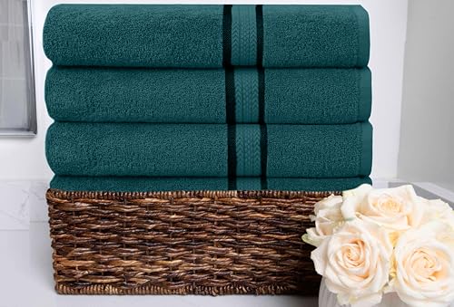 Cotton Craft Ultraweiche, übergroße Badetücher, 76,2 x 137,2 cm, Blaugrün, wiegt 625 g, 100% Reine ringgesponnene Baumwolle… – Ansicht 5