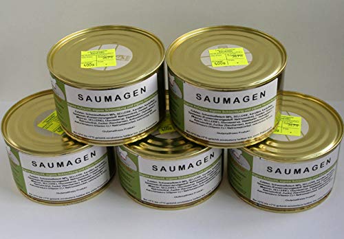 Saumagen in der 400g Dose, Vorteilsset 5x400g, Dosenwurst 6 Monate haltbar gekühlt im Kühlschrank, antibiotikafreie Aufzucht, Landmetzgerei Sandritter Cover