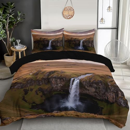 Parure de lit 240x260cm grand confort impression falaises et mer