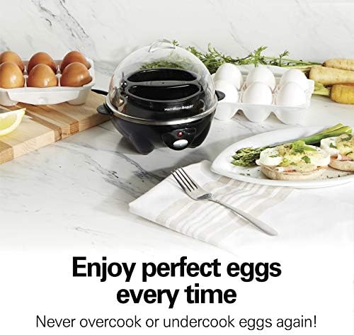 Hamilton Beach 3-in-1 Electric Hard Boiled Egg Cooker, Poacher & Omelet Maker, Holds 7, Black (25507) - 2