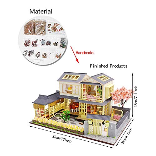 Villa Dollhouse Kit Mit Holzmöbeln DIY Miniatur Puppenhaus Mit Musik Bewegung Puzzle Spielzeug Kindertag – Bild 7