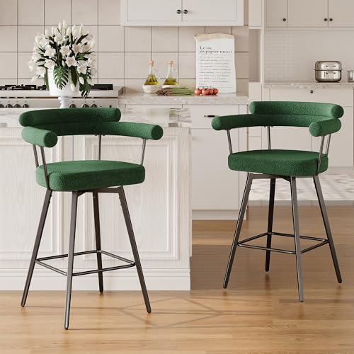AODAILIHB Boucle Swivel Bar Stools