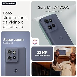 Motorola edge 60 neo con Moto AI (8/256GB, Tripla camera 50MP+13MP+10MP, selfie 32MP, Display 6.36" Super HD 120Hz, MediaTek Dimensity 7400, 5000mAh, TurboPower 68W, Android 15), PANTONE Grisaille