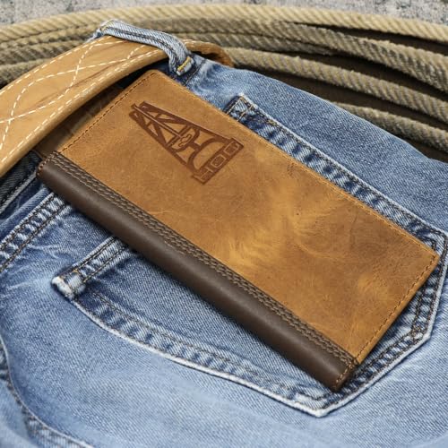 HOOEY Leather Men’s Western Rodeo Wallet (Hog Logo Embossed - Brown)4