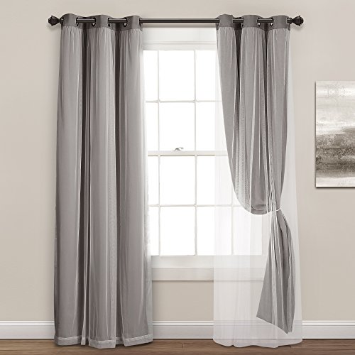 Lush Decor Sheer Grommet Curtains Panel with Insulated Blackout Lining, Room Darkening Window Curtain Set (Pair) - Image 4