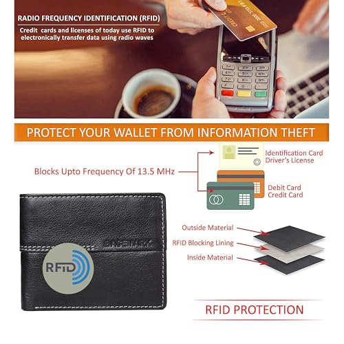 Genuine Leather Made Bi-Fold Casual, Formal, Party, Travel RFID Protected Wallet for Men-Black, Black, Contemporary4