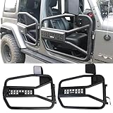 SYHVU Front Doors Set Off Road Fit for 2007-2018 Jeep Wrangler JK/JKU,2 Side Rear View Mirrors,Special Outlook Design with Big Tube,Waterproof and Rustproof