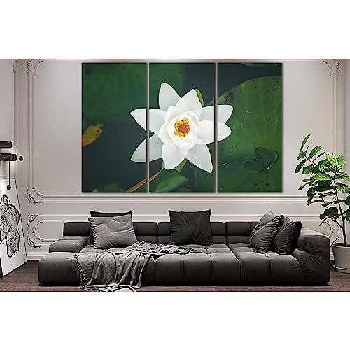 Toile ZELLART White Lily Flower №SL696 pour habiller un grand mur vide tableau géant 210x140
