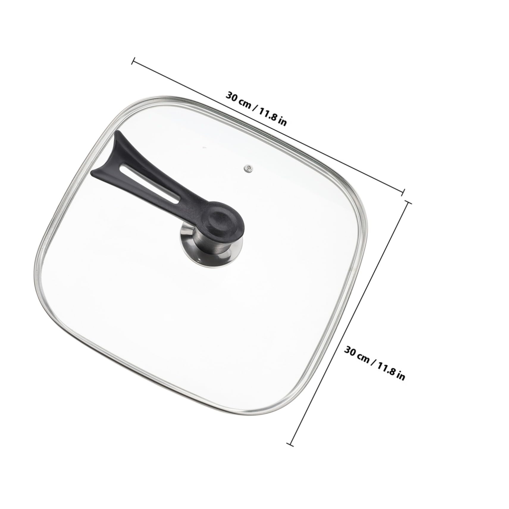 Mobestech Coperchio Quadrato Design Ergonomico Manico Antiscottatura per Pentola in Vetro Sostituzione per Pentolame per Cucine Domestiche e Mensa