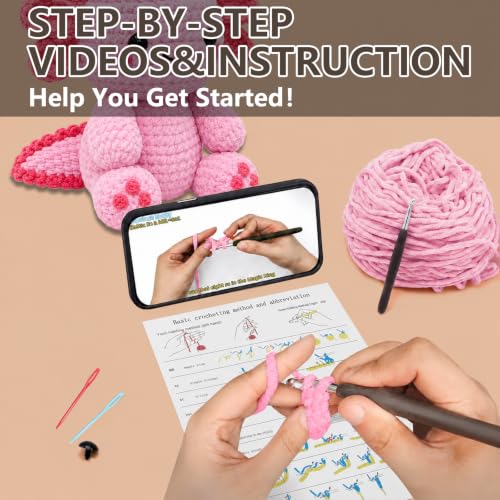 Image of CODGP Crochet Kit for Beginners, 11-Inch Axolotl Crochet Kit for Adults | Crochet Starter Kit Gift, Animal Amigurumi Kit, Durable Chenille Yarn, Full Supplies, Step-by-Step Videos, for Crochet Lovers