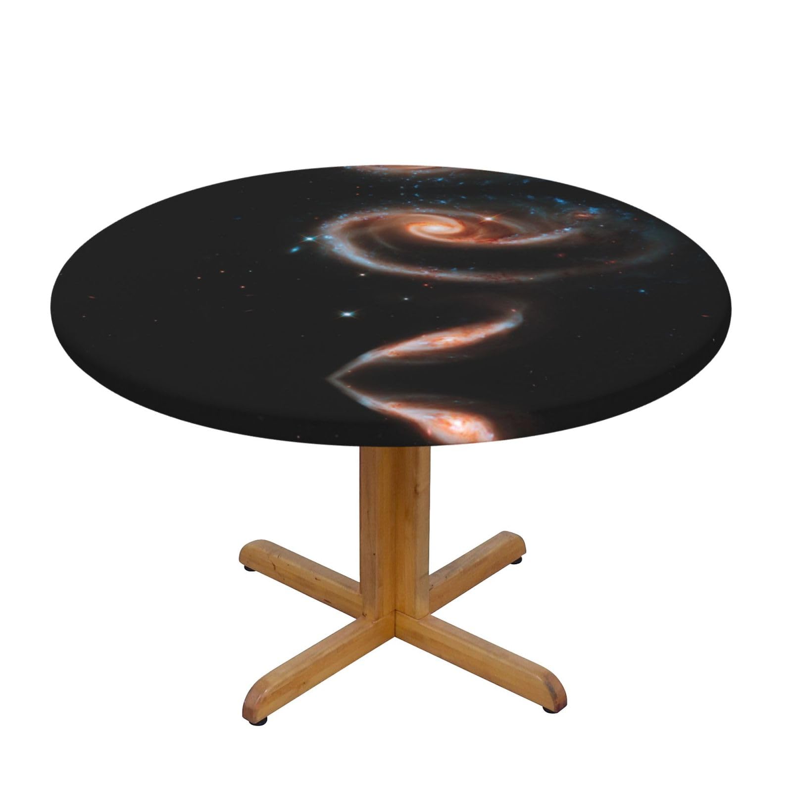 ESNAIUVCD galaxy print Waterproof Round Tablecloth,Outdoor Table Cloth with Elastic Edged, Elastic Tablecloth Wipeable, Garden Table Cloth Suitable for sizes 90cm-140cm