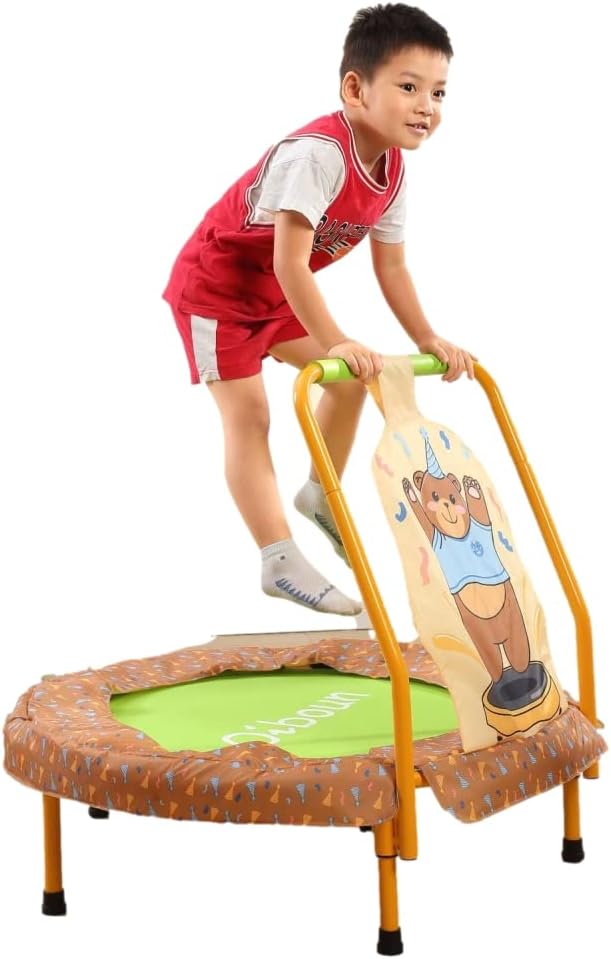 Amazon ミニトランポリン 子供用 ハンドル付き 小さなトランポリン 310歳 36インチ 折りたたみ式トランポリン 安全パッド付き