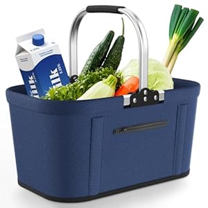 Panier à Provisions Pliable Yeabett 22L Bleu