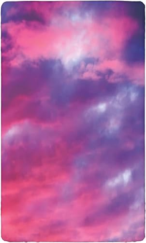 Miniatura 7 de Sábanas bajeras ajustables para cuna pequeña con temática del cielo, sábana portátil para colchón de cuna o sábana para cama de niño pequeño, 24 x