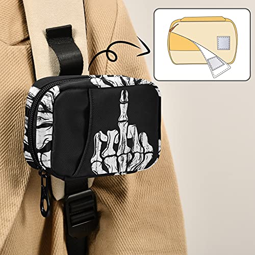 Image of Naanle Hand Skull Pill Box 7 Day Pill Case Travel Pill Organizer Bag with Zipper Portable Weekly Case Compact Size for Vitamin Supplement Holder