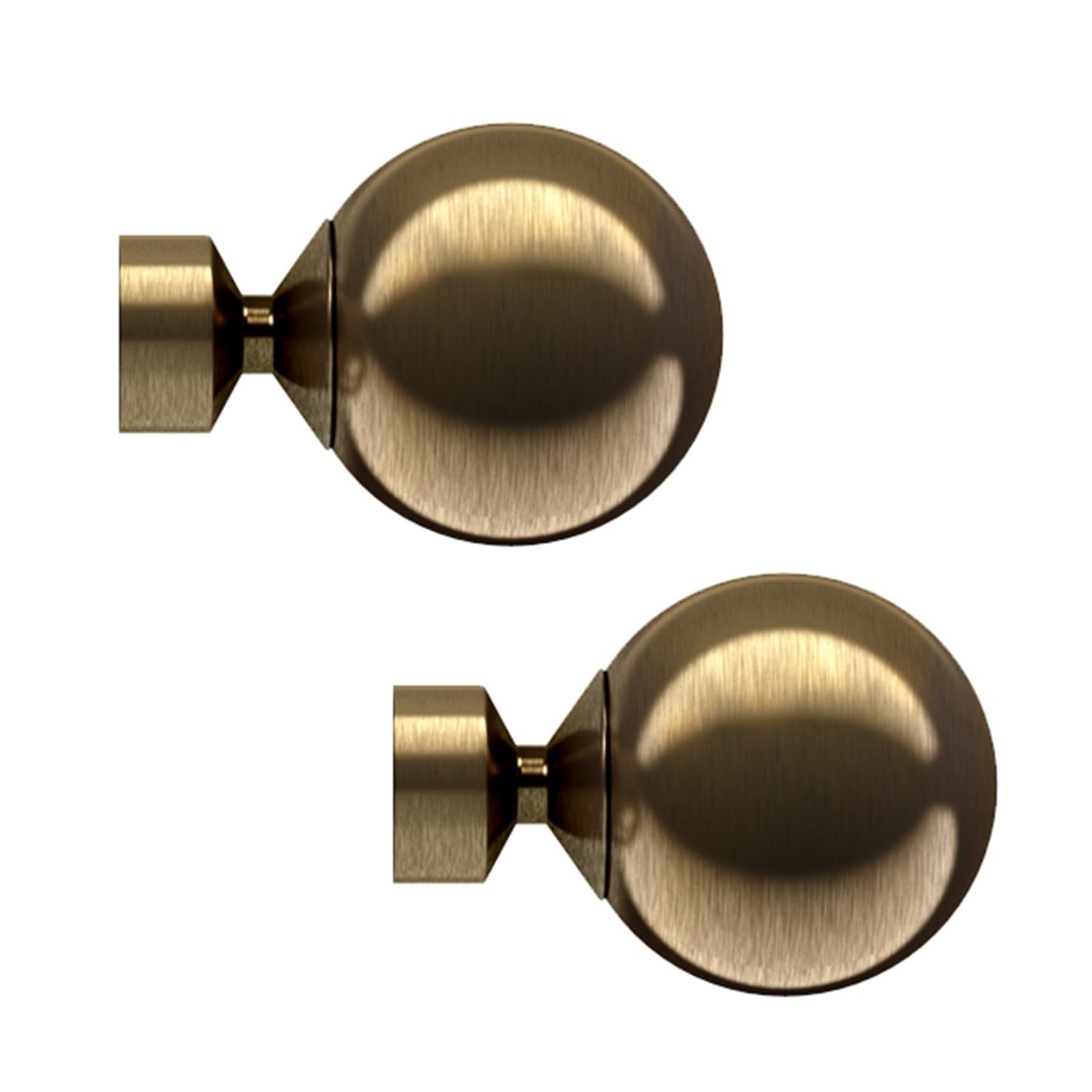 Trade Pole 28mm Curtain Pole Finials, Pole Ends, Pack of 2, Antique Brass (SPHERE)
