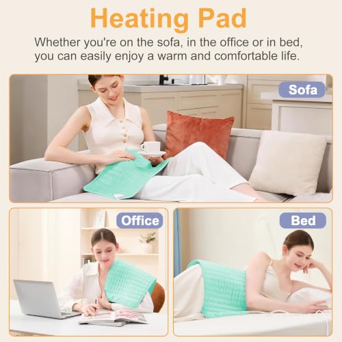 Image of Heating Pad,Electric Heating Pads,Heating Pad for Back,LightGreen,24x12 Inch