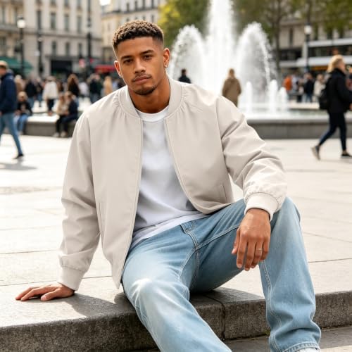 Bomber Jacket for Men Casual Lightweight Wind Breaker Zip Up Jacket - image 2