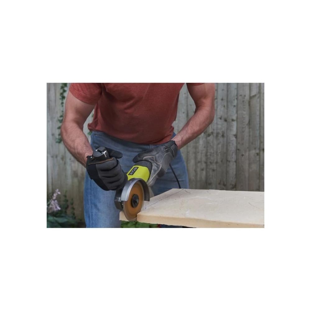 Meuleuse D'Angle Sans Fil RYOBI 18V ONE+ 115mm + Kit 5 Disques Wolfcraft - Métal Pierre Parpaing