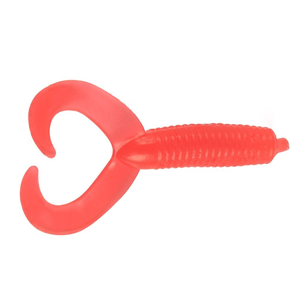25 Esche Morbide Pesca - 3 Double Tail Curl Swim'n Grubs - Colore Nero Unita