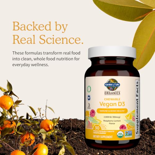 Garden of Life Organics Vegan D3 Chewables, Raspberry Lemon Flavored, 30ct - image 7