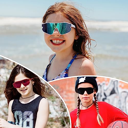 Fushui Unisex Youth Sports Sunglasses For Tennis Softball thumb #4