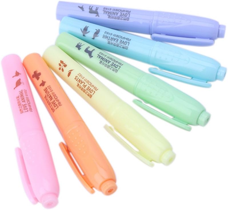 yangyang 6pcs/Set Candy Color Highlighter Notebook Maker Pens